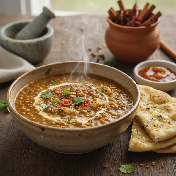Spiced Indian Lentil & Chicken Soup recipe
