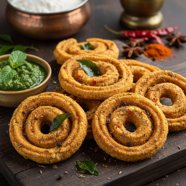 Spiced Indian Rice Crackers recipe