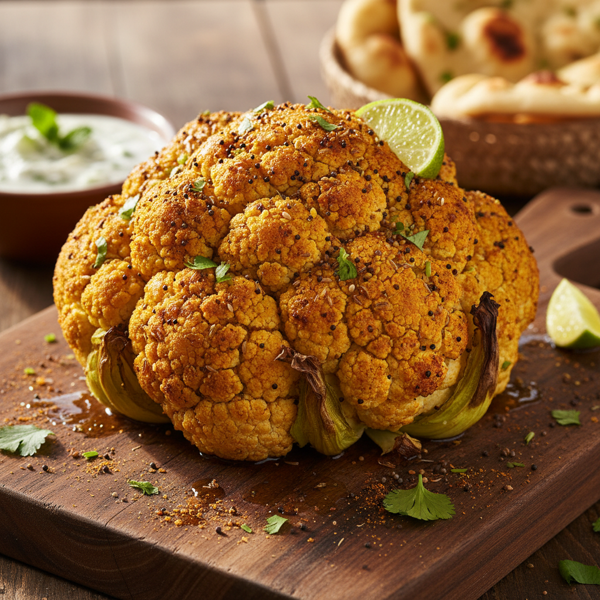 Spiced Indian Roasted Cauliflower with Turmeric recipe