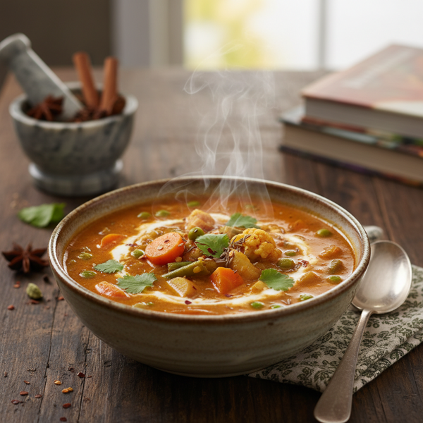 Spiced Indian Vegetable Medley Soup recipe