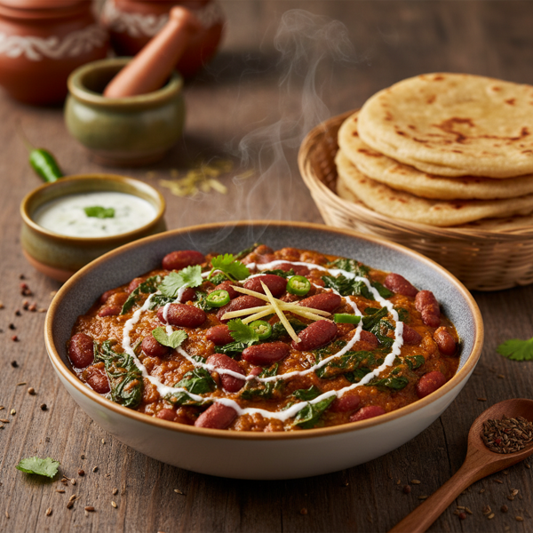 Spiced Kidney Bean and Spinach Delight recipe