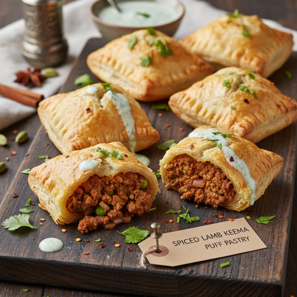 Spiced Lamb Keema Puff Pastries recipe