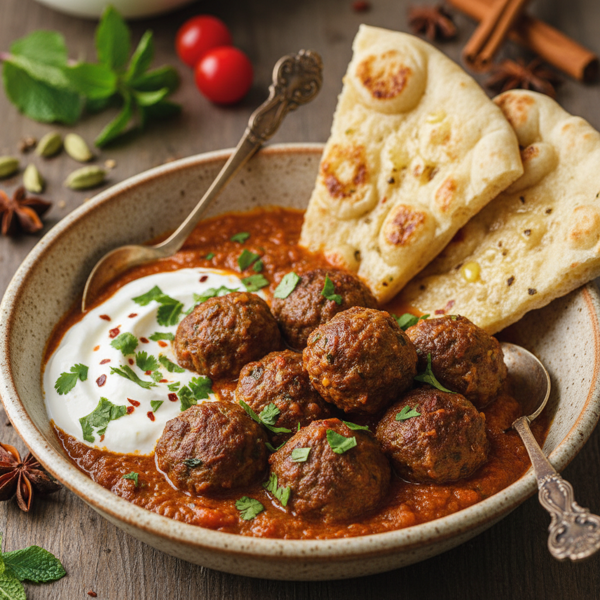 Spiced Lamb Meatballs in Curried Tomato Sauce recipe
