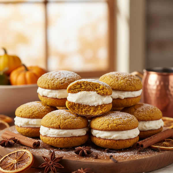 Spiced Mini Pumpkin Whoopie Pies Delight recipe