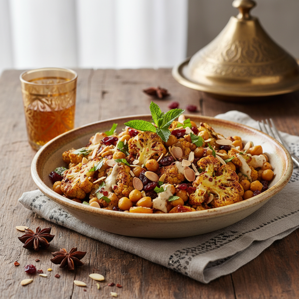 Spiced Moroccan Cauliflower Chickpea Salad recipe