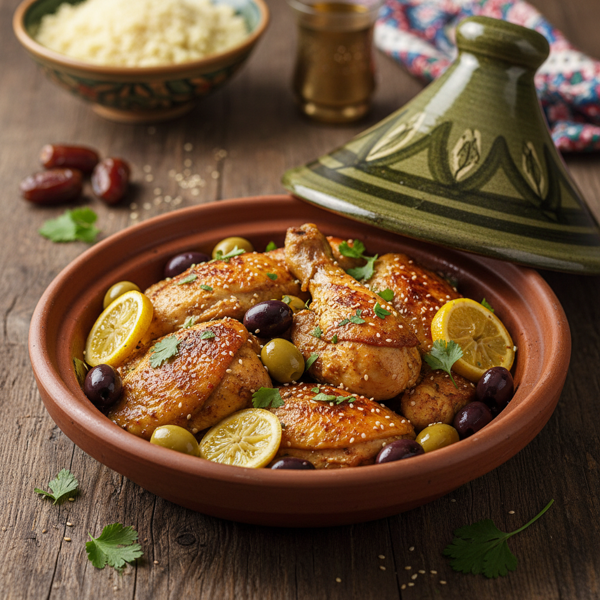 Spiced Moroccan Chicken with Preserved Lemons and Olives recipe
