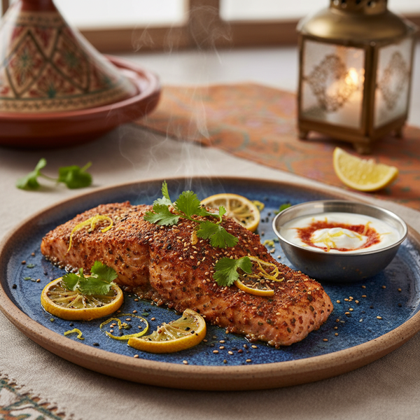 Spiced Moroccan Salmon with Cilantro Zest recipe