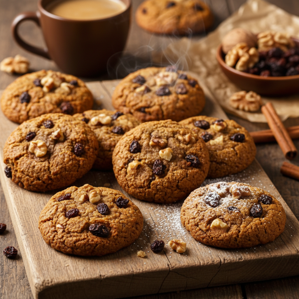 Spiced Norwegian Raisin Walnut Drop Cookies recipe