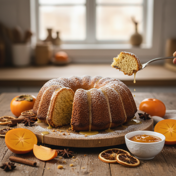 Spiced Persimmon Delight Bundt Cake recipe