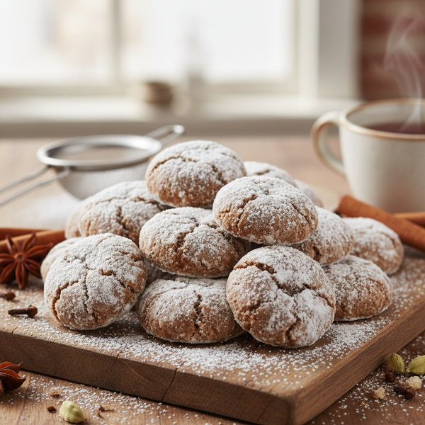 Spiced Pfeffernüsse Cookies with Sweet Sugar Coating recipe