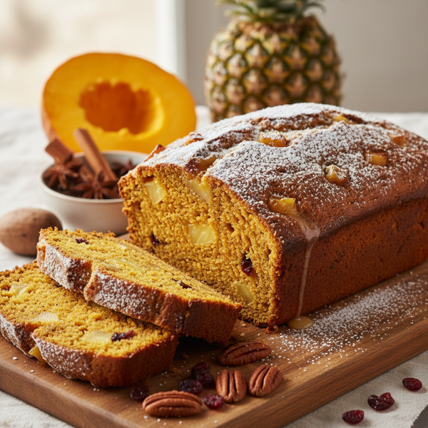 Spiced Pumpkin-Pineapple Bread Loaf recipe