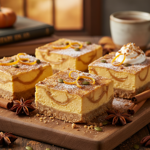 Spiced Pumpkin Cheesecake Delight Bars recipe