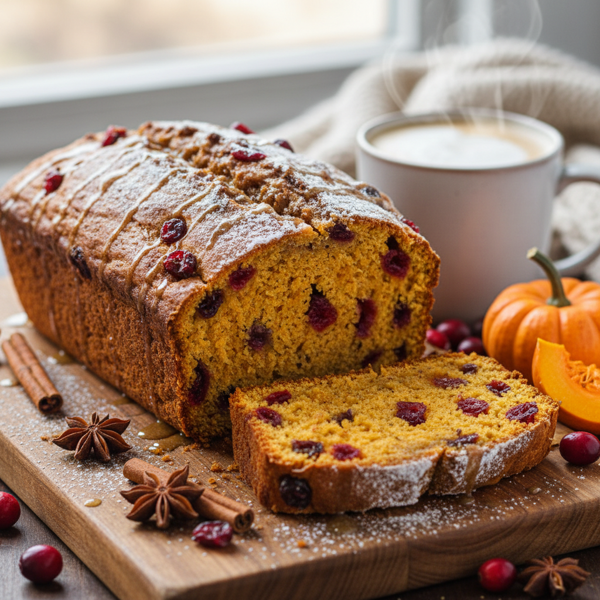 Spiced Pumpkin Cranberry Delight Bread recipe