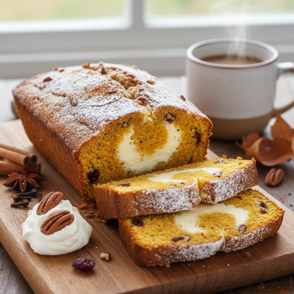 Spiced Pumpkin Cream Cheese Loaf recipe
