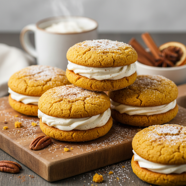 Spiced Pumpkin Cream Whoopie Cookies recipe