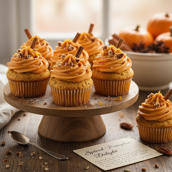 Spiced Pumpkin Delight Cupcakes recipe