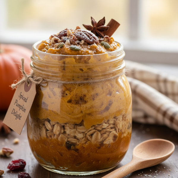 Spiced Pumpkin Delight Overnight Oats recipe