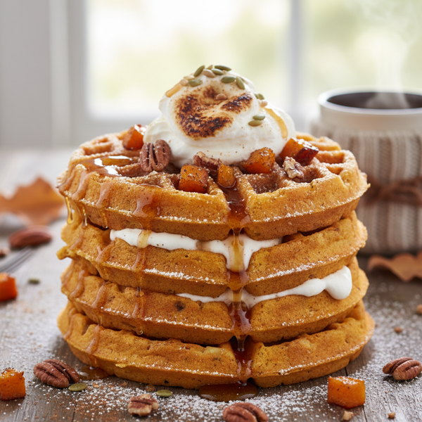 Spiced Pumpkin Delight Waffles recipe