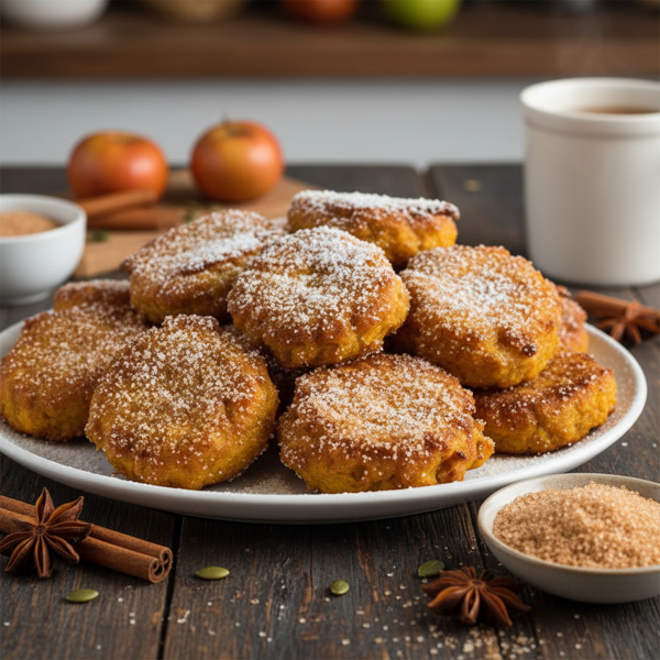 Spiced Pumpkin Fritters with Cinnamon Sugar recipe