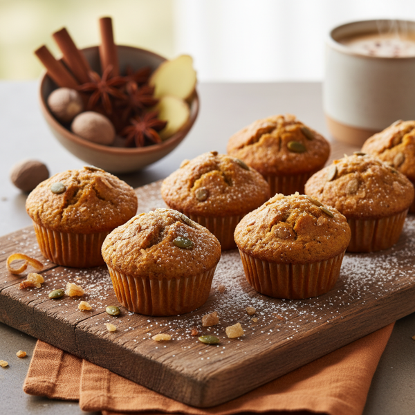 Spiced Pumpkin Ginger Mini Muffins recipe