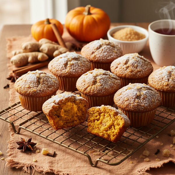 Spiced Pumpkin Ginger Muffins recipe