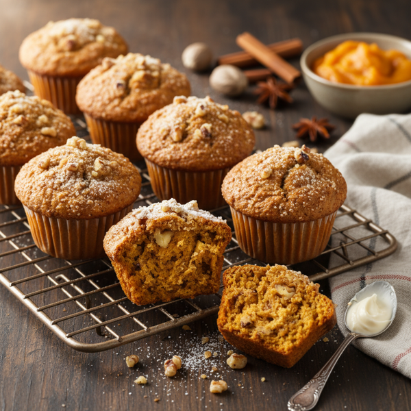 Spiced Pumpkin Walnut Delight Muffins recipe