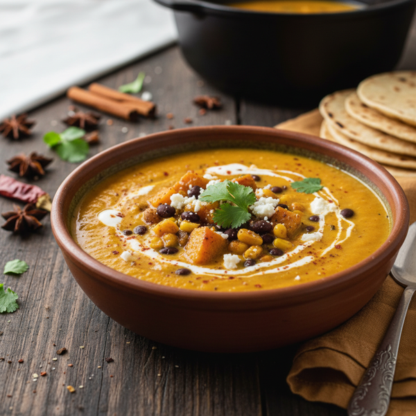 Spiced Pumpkin and Black Bean Chowder recipe