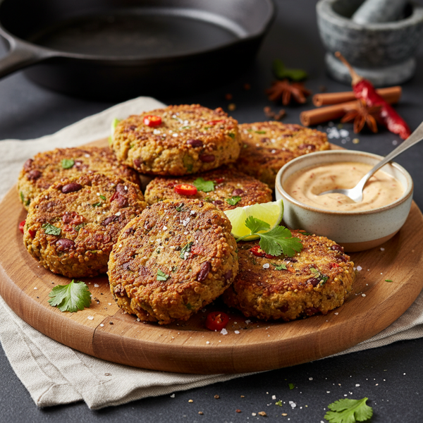 Spiced Quinoa and Kidney Bean Patties recipe
