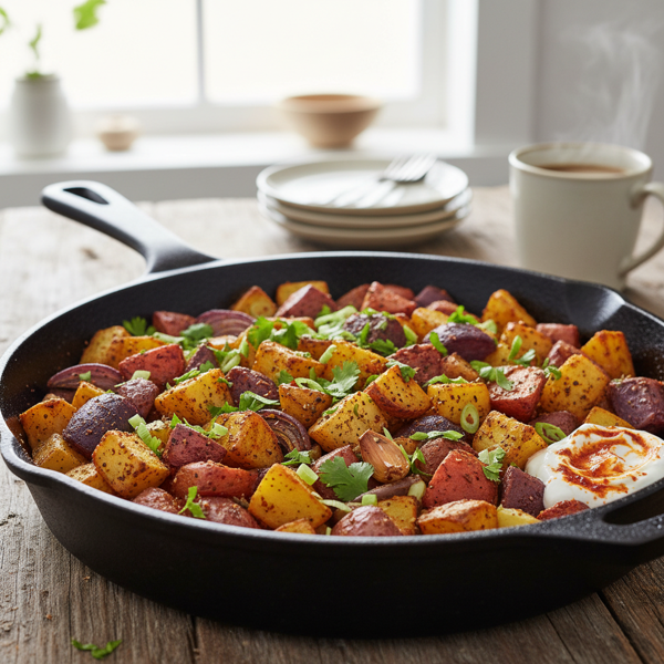 Spiced Rainbow Breakfast Potatoes recipe