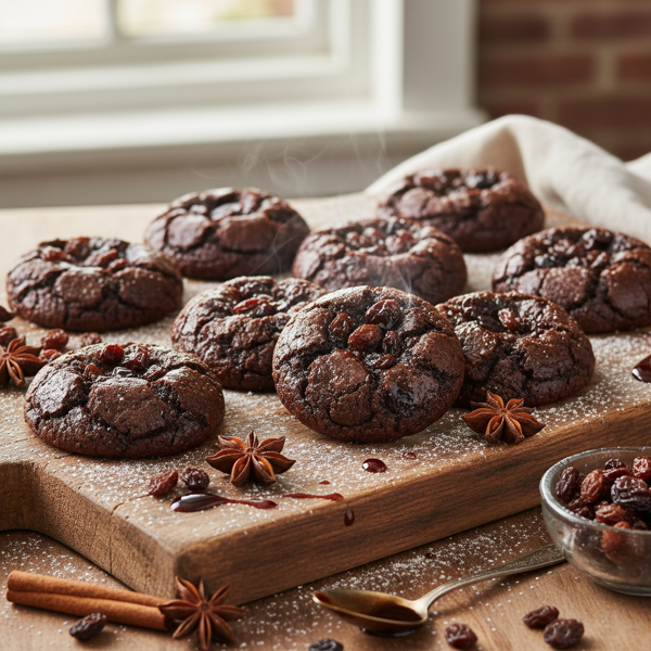Spiced Raisin Molasses Cookies recipe