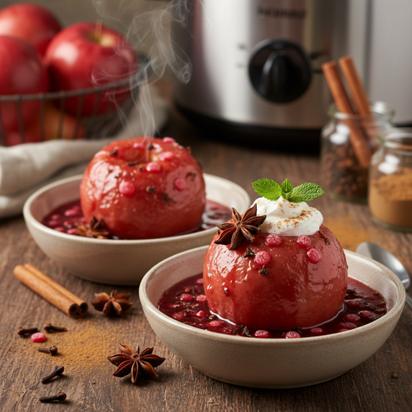 Spiced Red Hot Crock Pot Baked Apples recipe