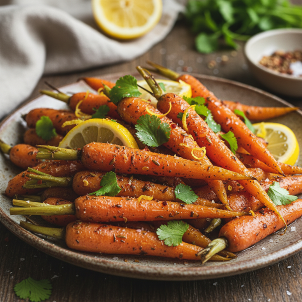 Spiced Roasted Baby Carrots with Cilantro & Lemon recipe