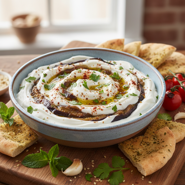 Spiced Roasted Eggplant Dip with Yogurt recipe