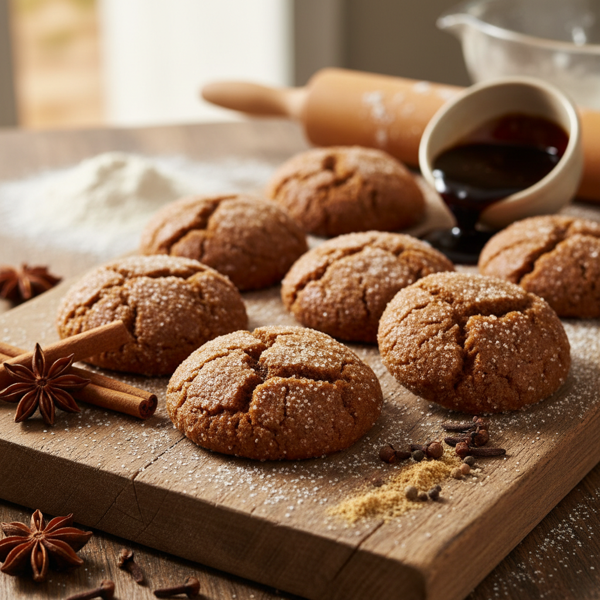 Spiced Rolled Molasses Cookies recipe