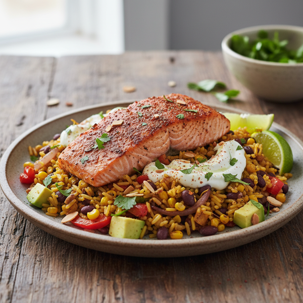 Spiced Salmon Rice Medley recipe