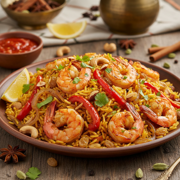 Spiced Shrimp Machbous Pilaf recipe