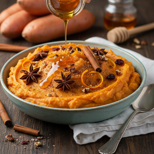 Spiced Sweet Potato Mash with Honey recipe