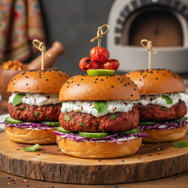 Spiced Tandoori Delight Turkey Burgers recipe