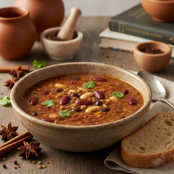 Spiced Three-Bean & Lentil Nourishing Soup recipe