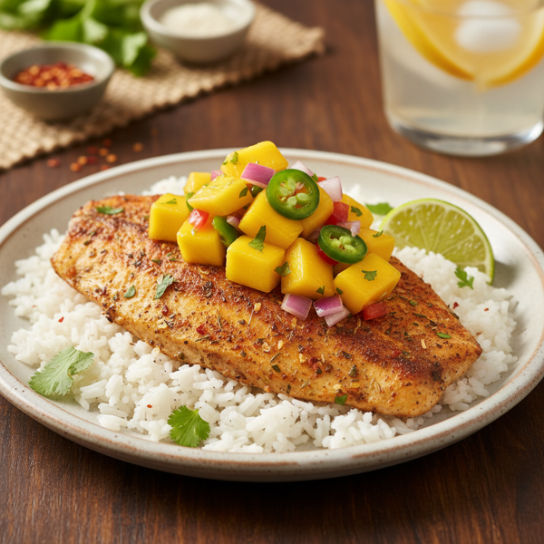 Spiced Tilapia with Tropical Mango Salsa recipe