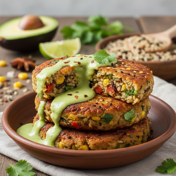 Spiced Wild and Brown Rice Patties recipe