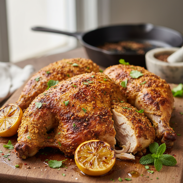 Spiced Yogurt-Crusted Oven-Grilled Chicken recipe