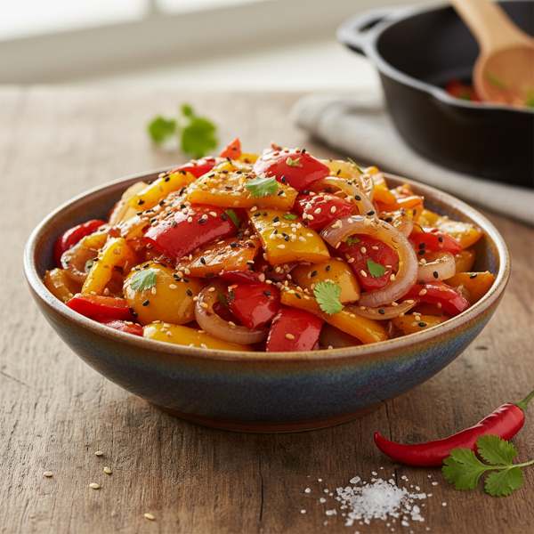 Spicy-Sweet Pepper and Onion Delight recipe