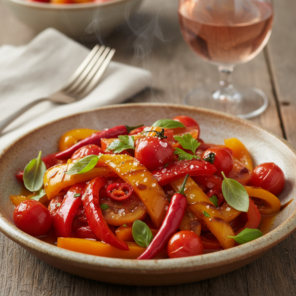 Spicy-Sweet Pepper and Tomato Medley recipe