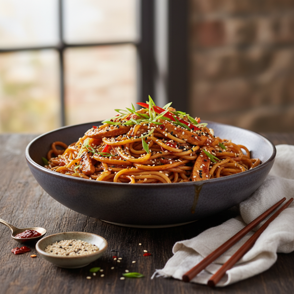 Spicy-Sweet Sesame Noodle Bowl recipe