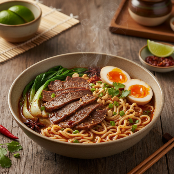 Spicy Asian Beef Noodle Soup recipe