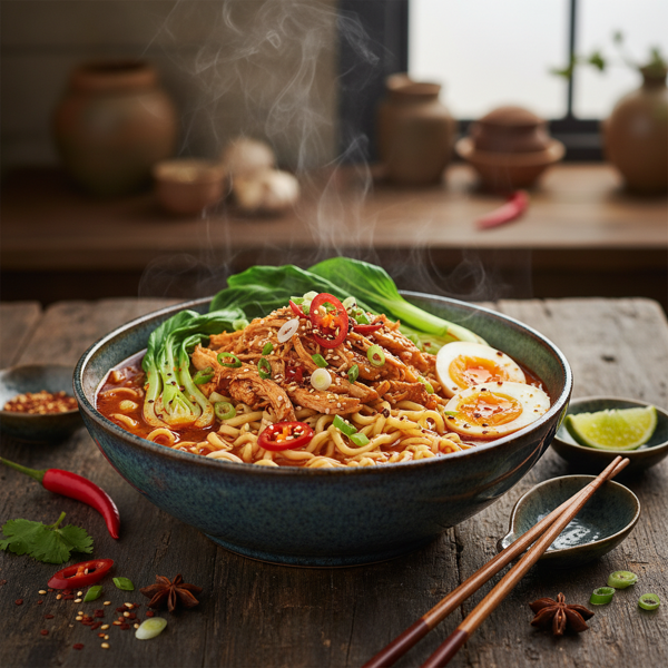 Spicy Asian Chicken Noodle Soup recipe