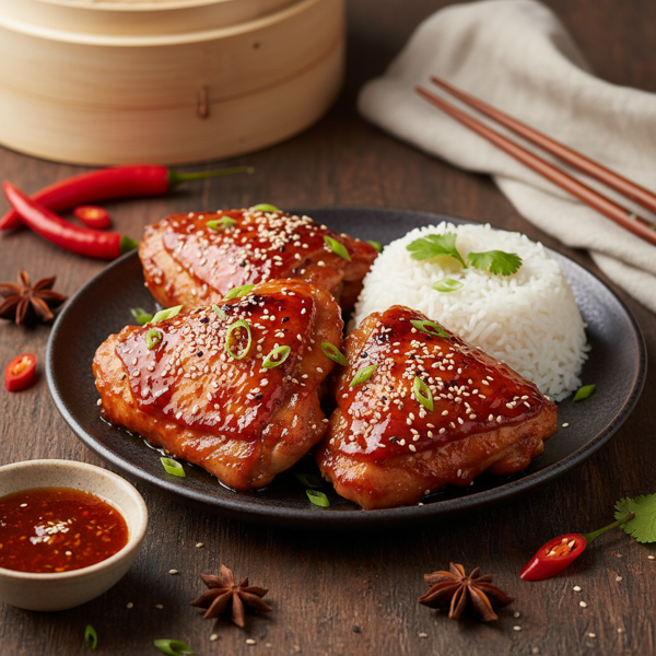 Spicy Asian Glazed Chicken Thighs recipe
