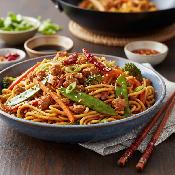 Spicy Asian Turkey Noodle Stir Fry recipe