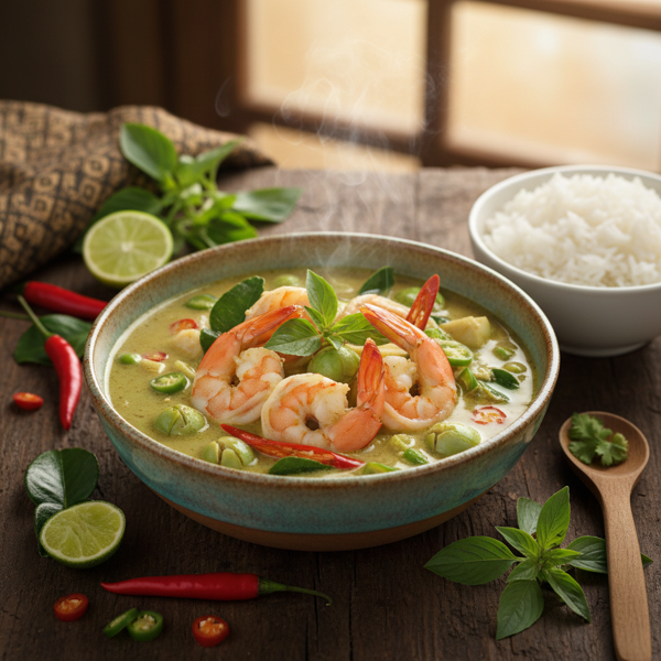 Spicy Authentic Thai Green Shrimp Curry recipe